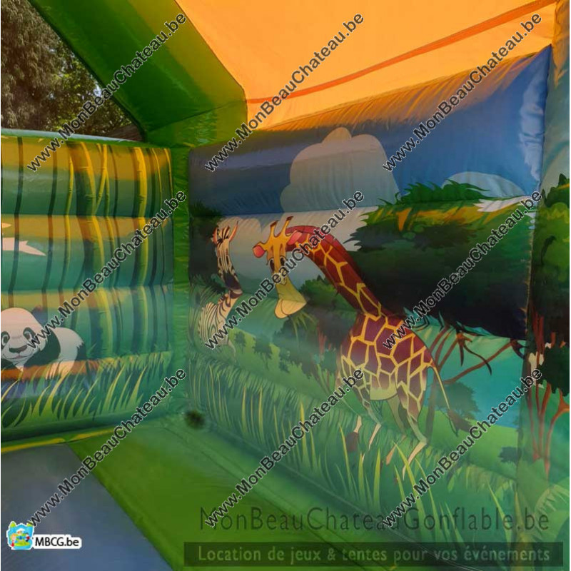 Location Château gonflable combo jungle couvert Toboggan prix