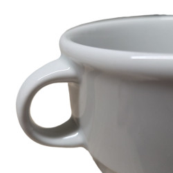 détails du bord du bol à 2 anses - location de vaisselle