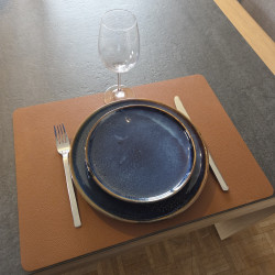 mise en scène  assiette bleue