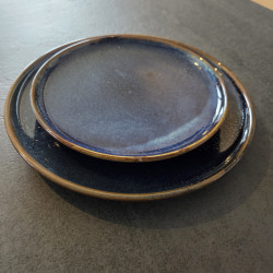 assiette bleu - 21.5cm et 26 cm